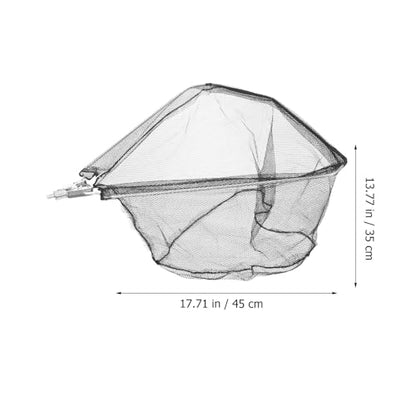 VILLCASE Foldable Detachable Triangular Fish Catch Basket Head, Stainless Steel Solid Mesh Replacement Net for Fishing, 50cm Diameter X 30cm Depth, Practical Fishing Catching Tool