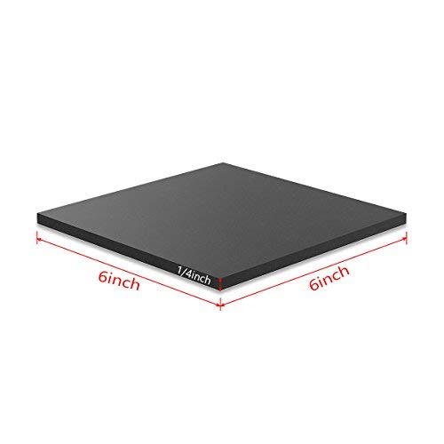 Neoprene Rubber Mats, 6"x 6" Adhesive Foam Padding Weather Stripping Non-Slip Furniture Pads Black Rubber Insulation Anti-Vibration Pads (6 Pack)