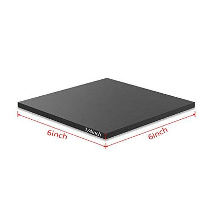 Neoprene Rubber Mats, 6"x 6" Adhesive Foam Padding Weather Stripping Non-Slip Furniture Pads Black Rubber Insulation Anti-Vibration Pads (6 Pack)