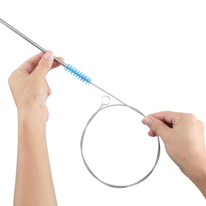 30 Inches Flexible Tube Brush, Extra Long Straw Brush, Pipe Cleaner Brush for Cleaning Straw, Feeding Tube, Siphon Hose, Drain Clog, 4PCS (Blue)
