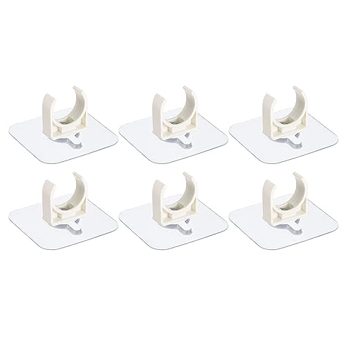 uxcell PVC Water Pipe Clamp Clips, 6pcs Fit for 25mm(1") OD Tubing Hose Hanger Support U-Shaped Pipe Clips with Adhesive for Water Pipe, Gas Tubing - size: 25mm