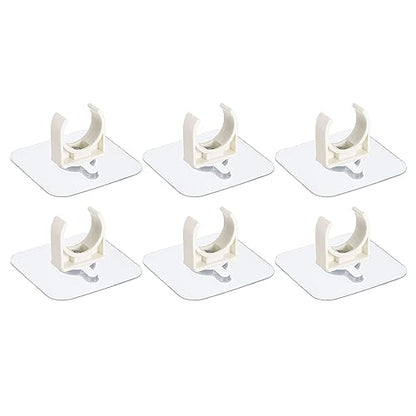 uxcell PVC Water Pipe Clamp Clips, 6pcs Fit for 25mm(1") OD Tubing Hose Hanger Support U-Shaped Pipe Clips with Adhesive for Water Pipe, Gas Tubing - size: 25mm