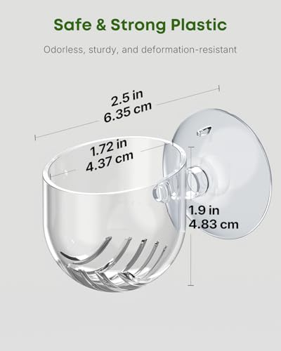Pawfly Aquarium Plant Holder with Suction Cup, Clear Plastic Fish Tank Planting Holder, Fish Tank Plant Pot for Aquascape Decoration, Aquarium Planter Cup, 4 Pcs.