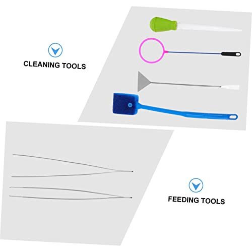 7pcs Aquarium Cleaning Tool Kit Fish Tank Maintenance with Tweezers Net and Brushes for Easy Daily Care Safe for All