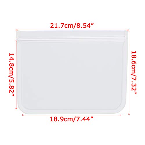 10 Pack Quart Freezer Bags, Reusable Food Storage Bags for Vegetable, Liquid, Snack, Meat, Sandwich, 8.46x7.28 Inch - size: 0.25 Gallon