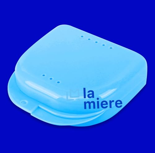 LA MIERE Retainer Case - 1 Pack- Odorless Mouth Guard Case - Ventilated, Durable & Hygienic Dentures & Aligners, Sky Blue - color: Sky Blue