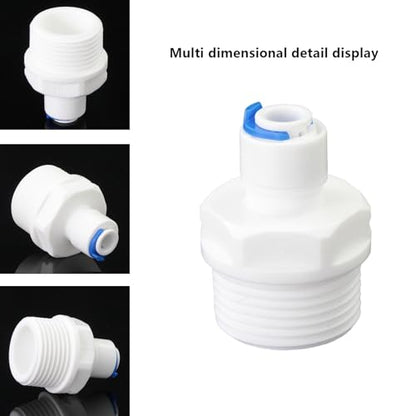 3/4"M to 3/8" Tube Push-Fit Adapter, 3 Pcs | Plastic quick connector for garden hoses, RO systems, pre-filters & water purifiers. - style: 3/8” Tube to 3/4” Male Thread