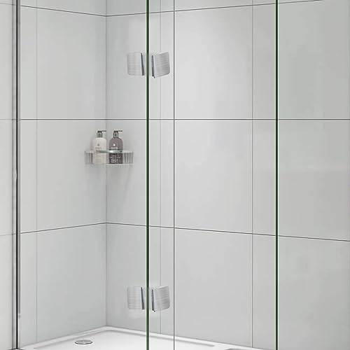 2PCS Railing Glass to Glass Clamp 304 Stainless Steel Half Circle Right Angle Bracket for Clip Shower Room Partition Corner Code Connection Door Fixing Clip (90 Degree)