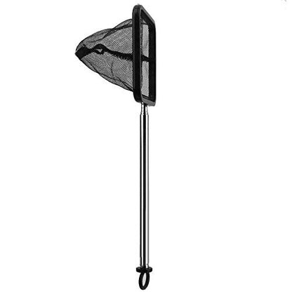 Stainless Steel Fishnet Square Extendable Fish Net High Density Fishnet Applicable To Aquarium Black 1 Pcs Practical
