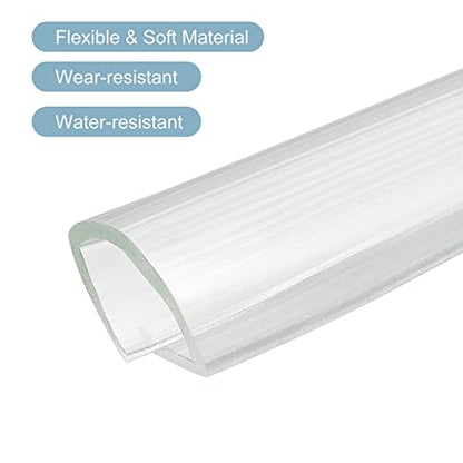 uxcell U Channel Edge Trim, 8.2ft Length Soft Rubber Guard Seal Strip Edge Protector Fit for 24-25mm Edge, (43/64" W x 1 3/16" H) Clear - size: 43/64"x 1 3/16"x 8.2ft