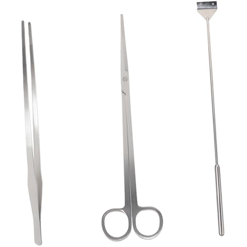 Kisangel Aquarium Cleaning Tool Kit Set with Tweezers Scissors and Scraper for Easy Fish Tank Maintenance Ergonomic Design for Effortless Use