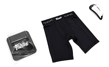 Fairtex Compression Shorts with Athletic Groin Cup (Black, Medium)
