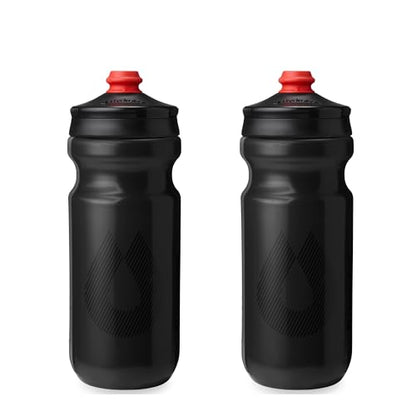 HydraPak Breakaway Surge Lightweight Bike Water Bottle 2-Pack (20oz, 25oz, 30oz) - High Flow, Cycling & Sports Squeeze Bottle - color: Charcoal, size: 20oz/600ml
