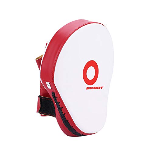 Curved Target Pad - PU Leather Kickboxing Strike for Muay Thai MMA Karate Sparring Training - color: flour