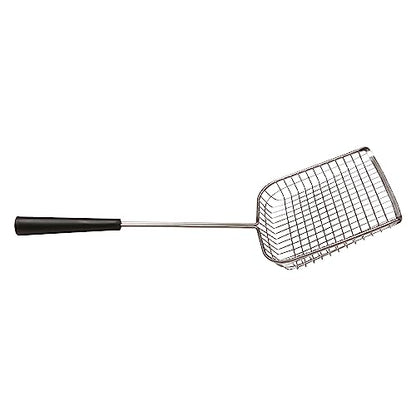 Cat Poop Scooper & Chicken Poop Scooper - Rugged Big 6" Square Stainless Steel Long Handle for Home Kitty Litter Scoop & Farm Chicken Compatible Coop Scooper (Scoop)