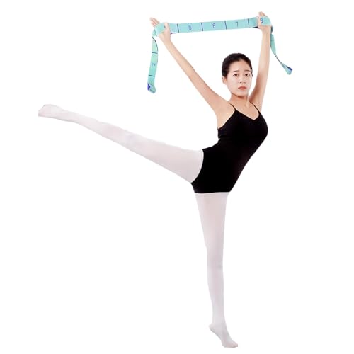2-Pack Yoga Straps with 11 Loops - Adjustable Elastic Stretching Bands for Pilates, Dance, Ballet Gymnastics & Physical Therapy, Multifunctional Flexibility Exercise Equipment - color: Pink+Blue