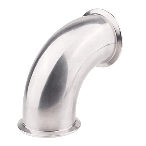 DERNORD Sanitary Ferrule Elbow 90 Degree Pipe Fitting with 2 Piece Silicone Gasket SS304 Tri Clamp (3" Tube OD) - size: 3" Tube OD, style: Pack of 1