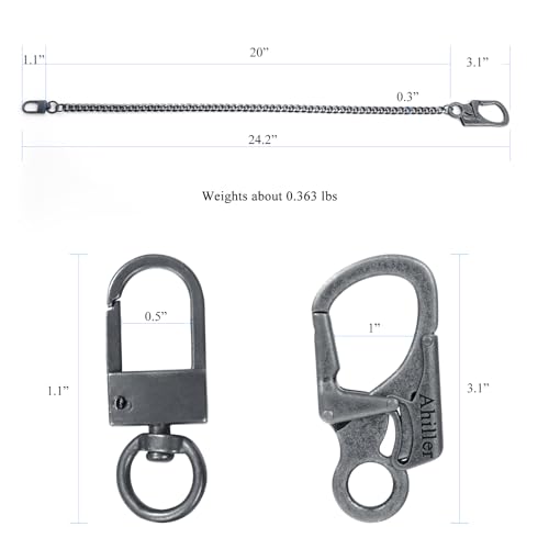 Ahiller Heavy Duty Key Wallet Chains for Men Biker - color: Grey-bk-2p