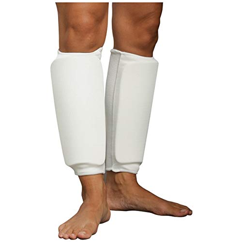 Cloth Shin Guard Taekwondo, Martial Arts, MMA Foot Protective Gear Protector for Sparring - color: White, size: Child Small