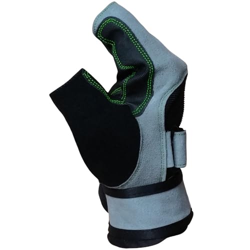 Meister Wrist Wrap Weight Lifting Gloves w/Gel Padding - color: Gray / Neon Green, size: Medium