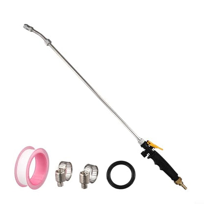 Stainless Steel Spray Bar Replacement With 3/8" Brass Barb,Adjustable Nozzle Wand For Garden Hose Backpack Sprayer,Rubber Handle