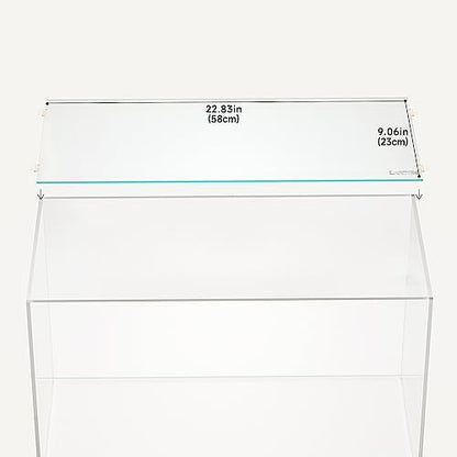 4mm Thick Clear Glass Aquarium Lid,Includes 4 Clips for Secure Placement, 580 x 230mm,(22.83x9.06 inches) for 583-585mm Inner Length Aquariums,Adapted to LANDEN SD603036/SL603018 - size: 580x230mm (1 pc)