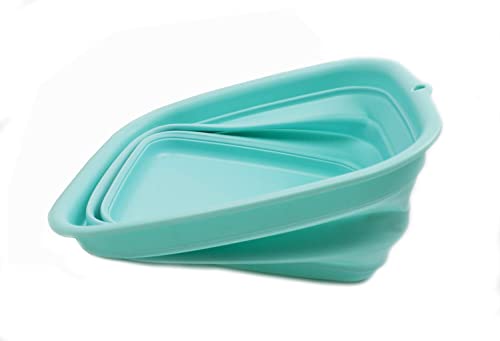 SAMMART 7.7L (2 Gallon) Collapsible Tub - Foldable Dish Tub - Portable Washing Basin - Space Saving Plastic Washtub (Lake Green, S) - color: Lake Green, size: Small