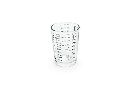 Fox Run Mini Multi-Purpose Liquid and Dry Measuring Shot Glass, Set of 2, 4-Ounce Cups, Clear, Small - size: 4 oz, style: Set of 2