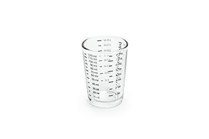 Fox Run Mini Multi-Purpose Liquid and Dry Measuring Shot Glass, Set of 2, 4-Ounce Cups, Clear, Small - size: 4 oz, style: Set of 2