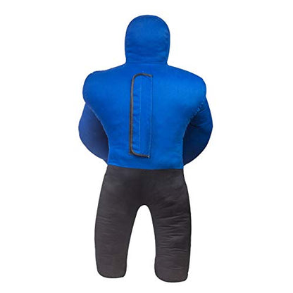 DALLX Kids Grappling Dummy for Fitness Training Practice Wrestling Judo Karate MMA Punching Dummy for Kids Jiu-Jitsu - UNFILLED - color: Blue