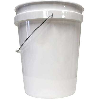 2 Pack 5 Gallon White Plastic Utility Bucket - Round Comfort Handle Multi-Purpose Bucket for Home/Garage/Garden/Cleaning