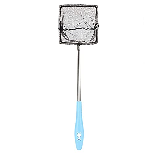 Aquarium Shrimp Net, Stainless Steel Fine Mesh Nest Extendable Fish Fish Skimmer Net Scoop with Long Handle()