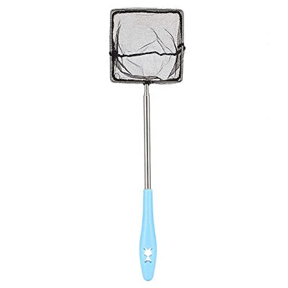 Aquarium Shrimp Net, Stainless Steel Fine Mesh Nest Extendable Fish Fish Skimmer Net Scoop with Long Handle()