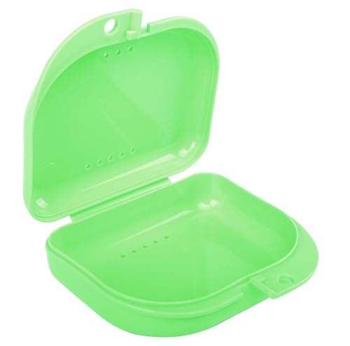 LA MIERE Orthodontic Retainer Case Dental Mouthguard Container with Vent Holes, Denture Holder Box Clear Aligner Case Slim, Spring - color: Spring