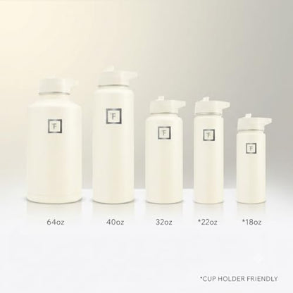 IRON °FLASK 40 oz Wide Mouth Water Bottle with Straw - color: Cashmere Cream, style: Straw - 40 Oz (1 Lid)