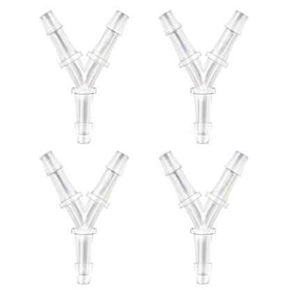 4 Pcs Aquarium Air Pump Connectors Y-Shaped Aquarium Air Valve 3 Way Airline Tubing Connector Plastic Barb Equal Y Tee 1/4'' Hose Connectors Anti-Shedding Fish Tank Tube Adapters Splitter