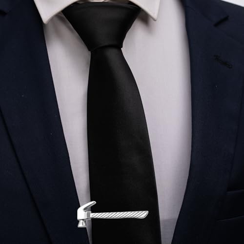 HAWSON 2/2.2 Inch Various Tie Clips for Men Unique, Personalized Novelty Tie Bars Pins Tacks, Funny Theme Wedding Holiday Gifts for Husband Groomsmens - style: Hammer