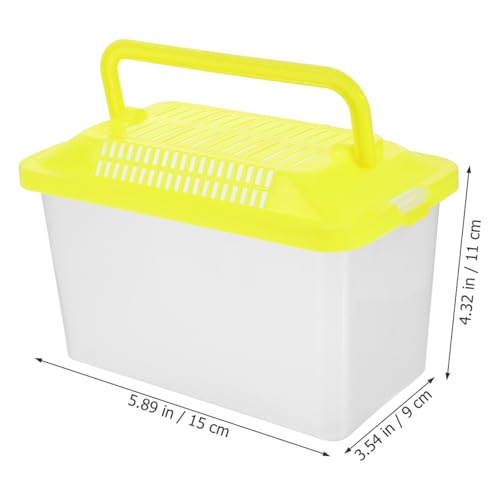 Toddmomy Portable Fish Tank Handheld Aquarium with Handle Transparent Turtle Box and Pet Hamster Carrier for Reptiles Tortoises and Small Pets 5.9X4.3X3.5 Inch - size: 15x11cm