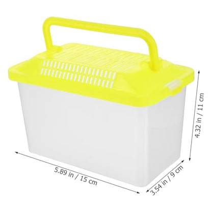 Toddmomy Portable Fish Tank Handheld Aquarium with Handle Transparent Turtle Box and Pet Hamster Carrier for Reptiles Tortoises and Small Pets 5.9X4.3X3.5 Inch - size: 15x11cm