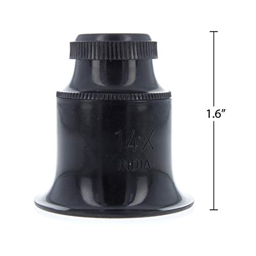 Universal Tool Plastic Jewelers Loupe 25mm Diameter Glass Lens Magnifier (14X) - size: 14X