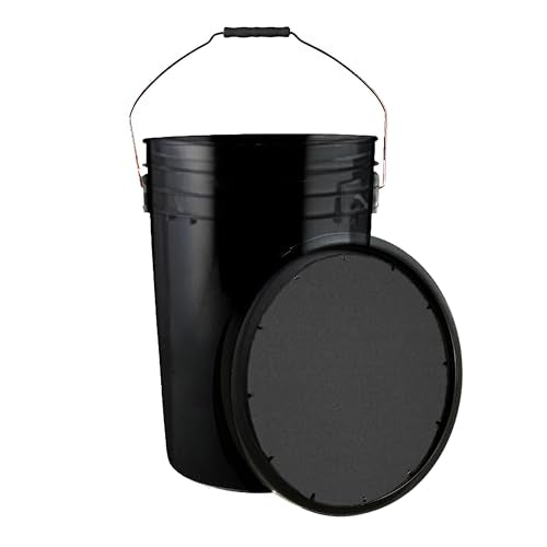 Champion Sports 6 Gallon Bucket with Padded Soft Seat Lid - Durable Construction - Balls Not Included - Ideal for Baseball, Softball, T-Ball, Practice Balls, and Lacrosse – Black - color: Black