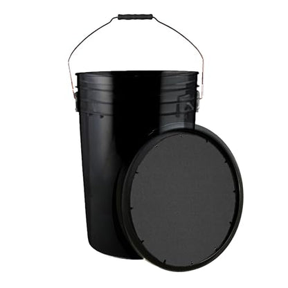 Champion Sports 6 Gallon Bucket with Padded Soft Seat Lid - Durable Construction - Balls Not Included - Ideal for Baseball, Softball, T-Ball, Practice Balls, and Lacrosse – Black - color: Black