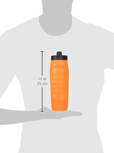 Under Armour Squeeze Water Bottles, 32 oz Water Bottles, Sideline Sports Water Bottle with Quick-Shot Lid, Quick & Easy Hydration, Gym Water Bottles, Squeeze Bottle, 1 32oz Bottle - color: Blaze Orange