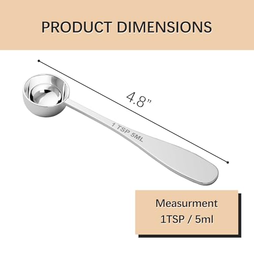 1PCS 1tsp(1/3tbsp, 5 ml) Single Measuring Spoon, Stainless Steel Individual Teaspoon, Metal Measure Scoop with Gift Box - size: 1 tsp | 1/3 tbsp | 5 ml | 1/6 oz