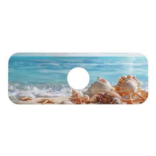 Faucet Draining Mat For Kitchen Sink, Beach Seashells Starfish Diatom Mud Absorbent Drain Pad For Bathroom Kitchen Sink Splash Guard Drying Mat - color: Beach Seashells Starfish