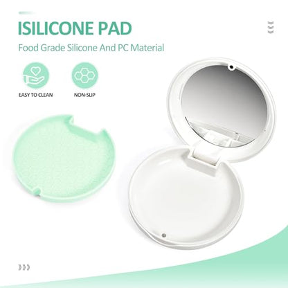 Orthodontic Retainer Case Aligner Mouth Guard Storage Box,White Green - color: White Green
