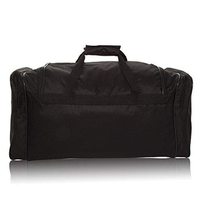 DALIX 25" Extra Large Vacation Travel Duffle Bag (Black, Grey, Navy Blue, Red, Camo) - color: Black