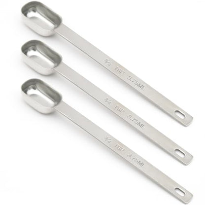 3PCS 3/4tsp (1/4tbsp, 3.75ml) Single Measuring Spoon, Stainless Steel Long Handle Individual Teaspoons Only - size: 3/4tsp|1/4tbsp|3.75ml|1/8oz