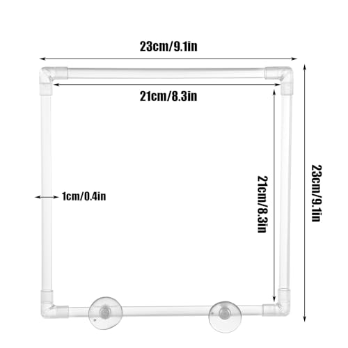 Clear Acrylic Aquariums Fish Feeding Rings with Easy Installation Suction Cup Prevents Food Drift and Waste 23x23CM