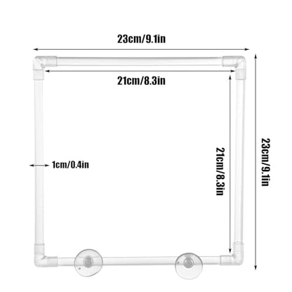 Clear Acrylic Aquariums Fish Feeding Rings with Easy Installation Suction Cup Prevents Food Drift and Waste 23x23CM